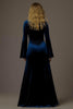 Load image into Gallery viewer, Royal Blue V-Neck Velvet Sheath Long Formal Dress
