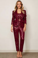 Load image into Gallery viewer, Sparkly Burgundy 2 Piece Sequins Women Prom Suits