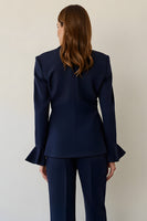 Load image into Gallery viewer, Navy Notched Lapel 2 Piece Single Breasted Prom Pant Suits