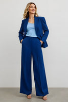 Load image into Gallery viewer, Dark Blue 2 Piece Notched Lapel Prom Pant Suits with Pockets