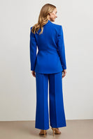 Load image into Gallery viewer, Royal Blue Notched Lapel Satin 2 Piece Women Prom Suits