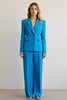 Load image into Gallery viewer, Blue 2 Piece Notched Lapel Satin Women Prom Suits