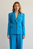 Load image into Gallery viewer, Blue 2 Piece Notched Lapel Satin Women Prom Suits