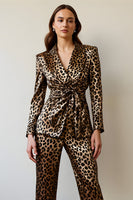 Load image into Gallery viewer, Gold Black Leopard 2 Piece Women Prom Suits