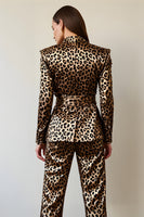 Load image into Gallery viewer, Gold Black Leopard 2 Piece Women Prom Suits