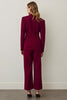 Load image into Gallery viewer, Burgundy Shawl Lapel 2 Piece Women Prom Suits with Ruffles