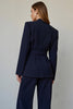 Load image into Gallery viewer, Navy Satin 2 Piece Single Breasted Business Suits