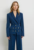 Load image into Gallery viewer, Dark Blue Double Breasted 2 Piece Satin Business Suits