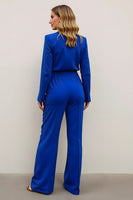 Load image into Gallery viewer, Royal Blue 2 Piece Satin Prom Suits with Pockets