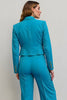 Load image into Gallery viewer, Blue 2 Piece Peak Lapel Satin Women Prom Suits