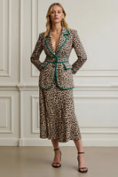 Load image into Gallery viewer, Coffee Leopard 2 Piece Notched Lapel Women Prom Suits