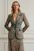Load image into Gallery viewer, Coffee Leopard 2 Piece Notched Lapel Women Prom Suits
