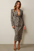 Load image into Gallery viewer, Coffee Leopard 2 Piece Pencil Women Prom Suits