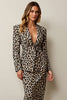 Load image into Gallery viewer, Coffee Leopard 2 Piece Pencil Women Prom Suits