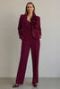 Load image into Gallery viewer, Burgundy 2 Piece Satin Women Prom Suits with Pockets