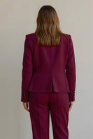 Load image into Gallery viewer, Burgundy 2 Piece Satin Women Prom Suits with Pockets