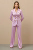 Load image into Gallery viewer, Pink 2 Piece Double Breasted Satin Women Prom Suits