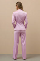 Load image into Gallery viewer, Pink 2 Piece Double Breasted Satin Women Prom Suits