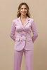 Load image into Gallery viewer, Pink 2 Piece Double Breasted Satin Women Prom Suits
