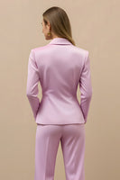 Load image into Gallery viewer, Pink 2 Piece Double Breasted Satin Women Prom Suits