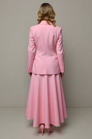 Load image into Gallery viewer, Pink Peak Lapel 2 Piece Women Prom Skirt Suits