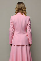 Load image into Gallery viewer, Pink Peak Lapel 2 Piece Women Prom Skirt Suits