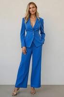 Load image into Gallery viewer, Blue Single Breasted 2 Piece Women Prom Suits with Pockets