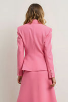 Load image into Gallery viewer, Pink 2 Piece Notched Lapel Women Prom Suits with 3D Flower