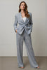 Load image into Gallery viewer, Sparkly Grey Sequin 2 Piece Women Prom Suits with Pockets