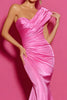 Load image into Gallery viewer, Simple Hot Pink One Shoulder Long Mermaid Formal Dress