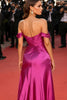 Load image into Gallery viewer, Fuchsia Off the Shoulder Long Formal Dress with Bow