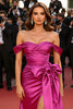 Load image into Gallery viewer, Fuchsia Off the Shoulder Long Formal Dress with Bow