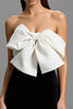 Load image into Gallery viewer, Black and White Strapless Long Sheath Formal Dress with Bow