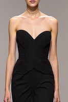 Load image into Gallery viewer, Black Sweetheart Mermaid Long Formal Dress with Slit