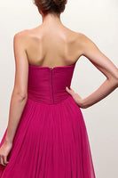 Load image into Gallery viewer, Pink Strapless Ruched Maxi Formal Dress with Slit
