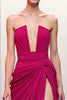 Load image into Gallery viewer, Pink Strapless Ruched Maxi Formal Dress with Slit