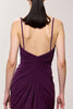 Load image into Gallery viewer, Purple Chiffon Spaghetti Straps A Line Ruched Long Formal Dress with Slit