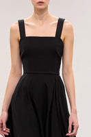 Load image into Gallery viewer, Simple Black A Line Square Neck Long Formal Dress