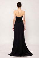 Load image into Gallery viewer, Black Sheath Sweetheart Long Formal Dress with Slit