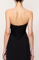 Load image into Gallery viewer, Black Sheath Sweetheart Long Formal Dress with Slit