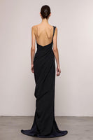 Load image into Gallery viewer, Black Sheath One Shoulder Backless Long Formal Dress
