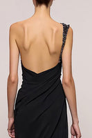 Load image into Gallery viewer, Black Sheath One Shoulder Backless Long Formal Dress