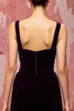 Load image into Gallery viewer, Simple Dark Purple A Line Velvet Long Formal Dress