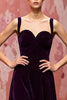 Load image into Gallery viewer, Simple Dark Purple A Line Velvet Long Formal Dress