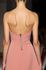 Load image into Gallery viewer, Pink Strapless Ruched Long Formal Dress with Slit