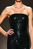 Load image into Gallery viewer, Sparkly Black Sequins Sheath Strapless Maxi Formal Dress