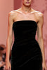 Load image into Gallery viewer, Black Velvet Strapless Mermaid Long Formal Dress