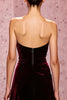 Load image into Gallery viewer, Dark Red Strapless Velvet A-Line Long Formal Dress