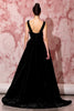 Load image into Gallery viewer, Simple Black Velvet A Line Long Formal Dress