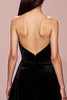 Load image into Gallery viewer, Simple Black Long Velvet Strapless Formal Dress